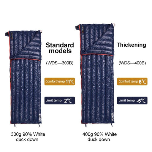 Widesea ultralichte waterdichte dons slaapzak - Comfortabel & compact voor outdooravonturen - Bivakshop