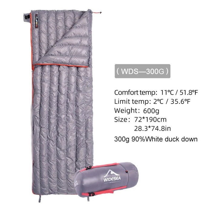 Widesea ultralichte waterdichte dons slaapzak - Comfortabel & compact voor outdooravonturen - Bivakshop
