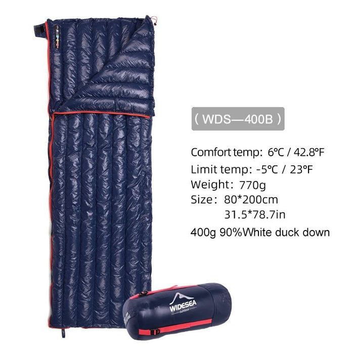 Widesea ultralichte waterdichte dons slaapzak - Comfortabel & compact voor outdooravonturen - Bivakshop