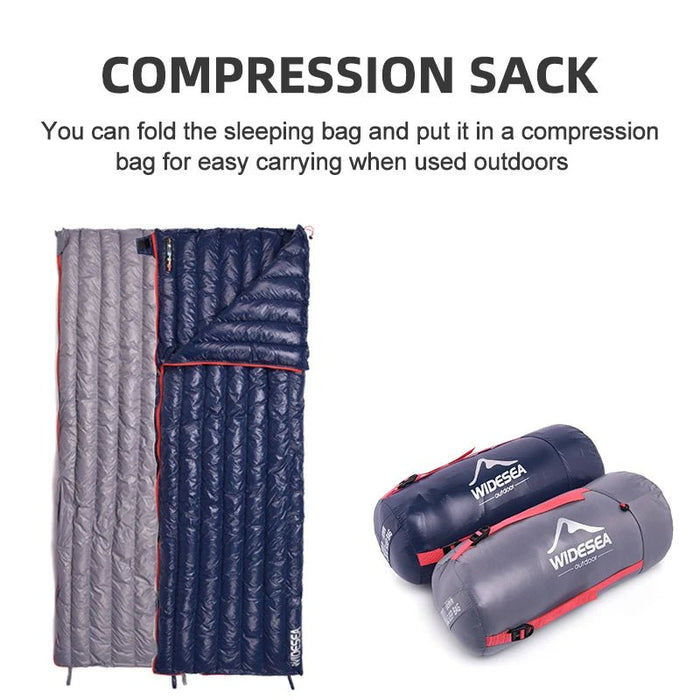 Widesea ultralichte waterdichte dons slaapzak - Comfortabel & compact voor outdooravonturen - Bivakshop