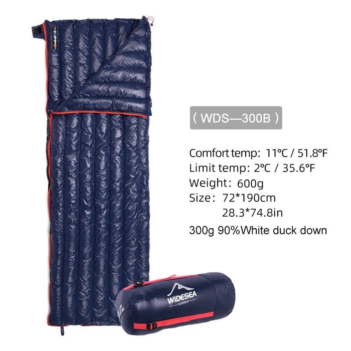 Widesea ultralichte waterdichte dons slaapzak - Comfortabel & compact voor outdooravonturen - Bivakshop