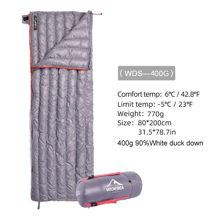 Widesea ultralichte waterdichte dons slaapzak - Comfortabel & compact voor outdooravonturen - Bivakshop