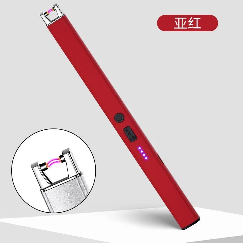Windbestendige elektrische USB - aansteker - Veiligheidsvergrendeling en batterijdisplay voor BBQ, keuken en buitengebruik - Bivakshop