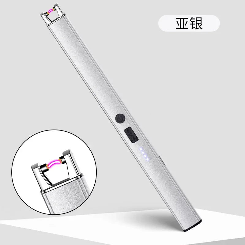 Windbestendige elektrische USB - aansteker - Veiligheidsvergrendeling en batterijdisplay voor BBQ, keuken en buitengebruik - Bivakshop