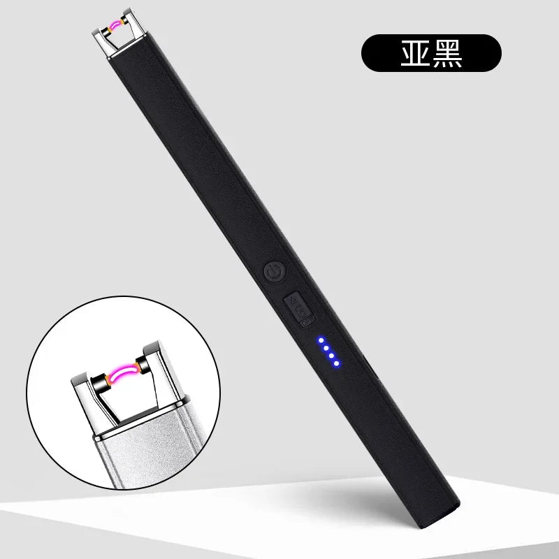 Windbestendige elektrische USB - aansteker - Veiligheidsvergrendeling en batterijdisplay voor BBQ, keuken en buitengebruik - Bivakshop