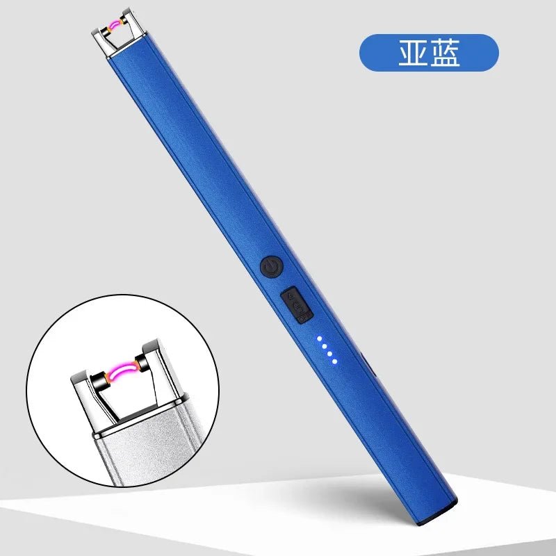Windbestendige elektrische USB - aansteker - Veiligheidsvergrendeling en batterijdisplay voor BBQ, keuken en buitengebruik - Bivakshop