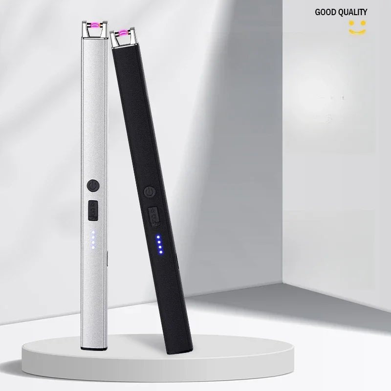 Windbestendige elektrische USB - aansteker - Veiligheidsvergrendeling en batterijdisplay voor BBQ, keuken en buitengebruik - Bivakshop