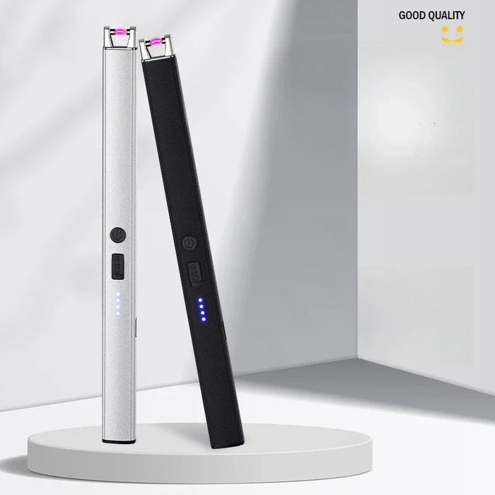 Windbestendige elektrische USB - aansteker - Veiligheidsvergrendeling en batterijdisplay voor BBQ, keuken en buitengebruik - Bivakshop