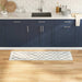 Wit Keuken Vloerkleed – 300x60 cm – Fluweel Geometrisch Design - Bivakshop