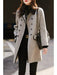 Wollen mantel herfst - winter dames - Vintage lange jas - Koreaanse stijl met hoornknopen - Bivakshop