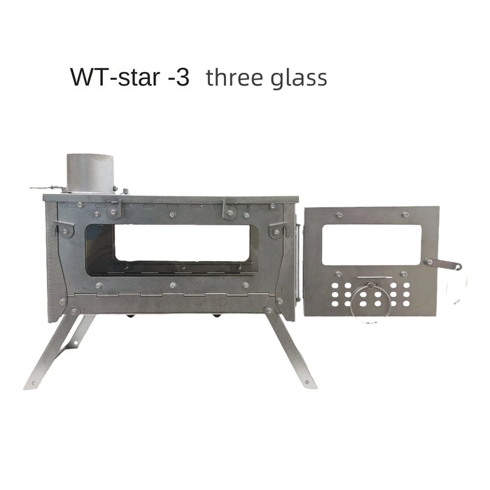 WT Star Ti Titanium Alloy Folding Firewood Stove Hiking Camping Heating Stove - Bivakshop