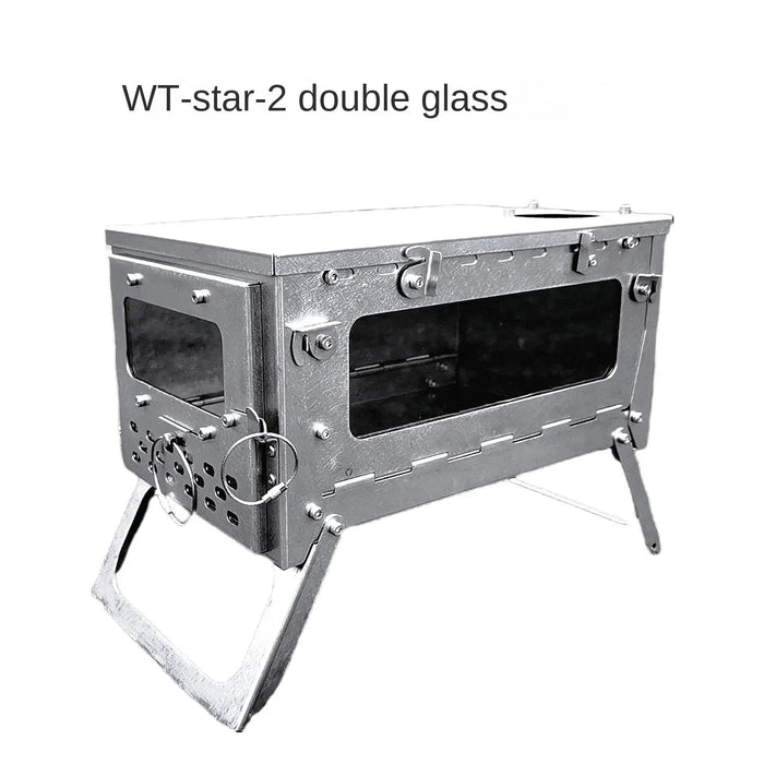 WT Star Ti Titanium Alloy Folding Firewood Stove Hiking Camping Heating Stove - Bivakshop