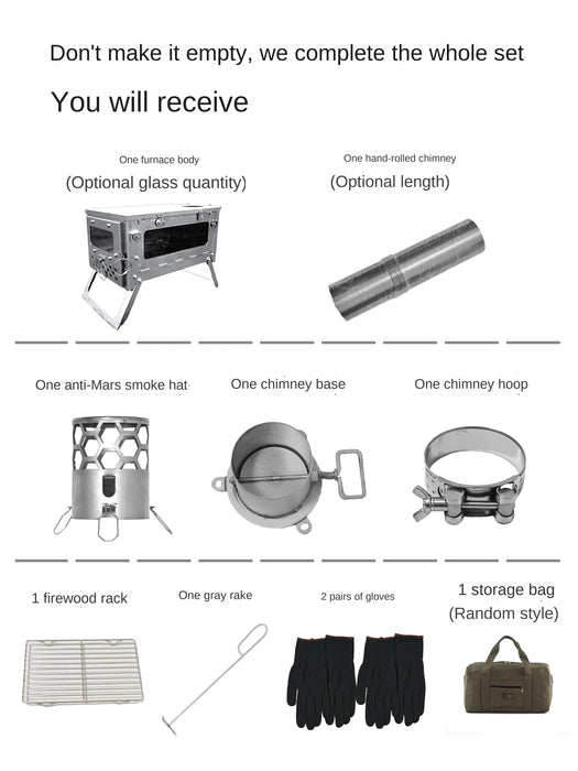 WT Star Ti Titanium Alloy Folding Firewood Stove Hiking Camping Heating Stove - Bivakshop
