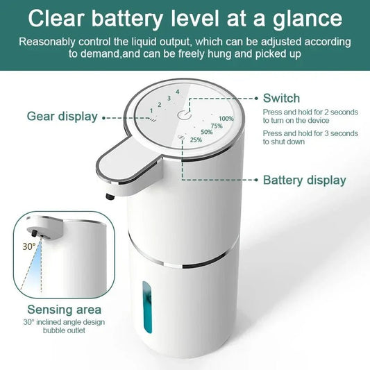 Xiaomi automatic soap dispenser liquid foam touchless soap dispenser 380ML USB rechargeable 4 level adjustable hand sanitizer - Bivakshop