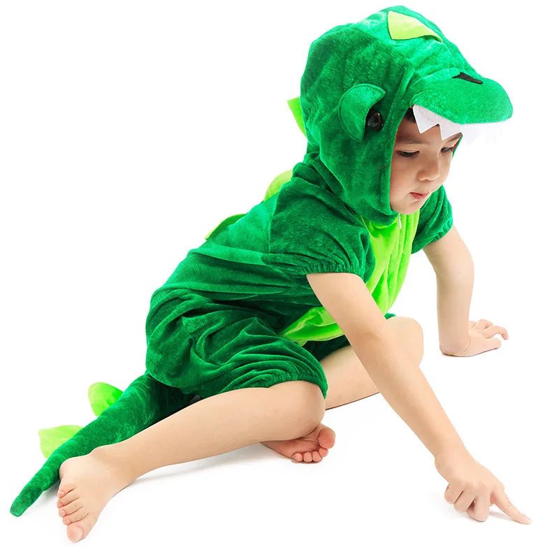 Zacht Kind Dinosaurus Kigurumi Kostuum – Pluche Dino Onesie voor Jongens & Meisjes – Carnaval & Verkleedpak - Bivakshop