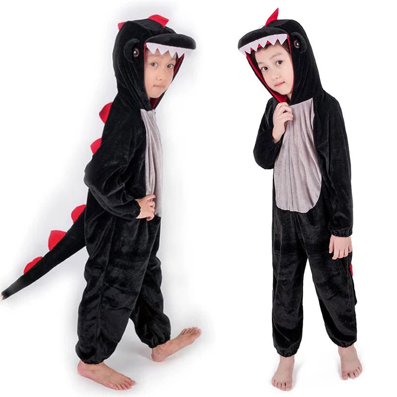 Zacht Kind Dinosaurus Kigurumi Kostuum – Pluche Dino Onesie voor Jongens & Meisjes – Carnaval & Verkleedpak - Bivakshop