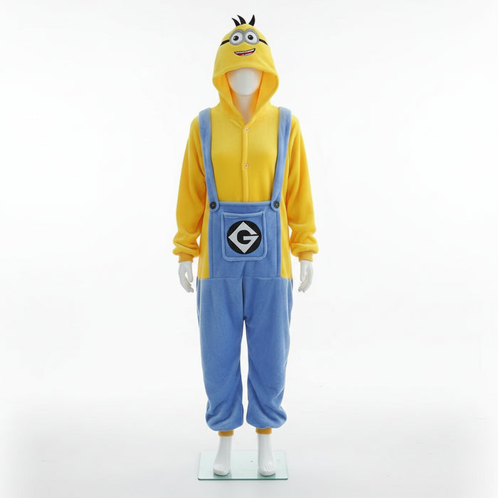 Zachte Gele Pocket Monster Onesie voor Kinderen – Pluche Kigurumi Jumpsuit – Warm Carnavalspak & Pyjama - Bivakshop