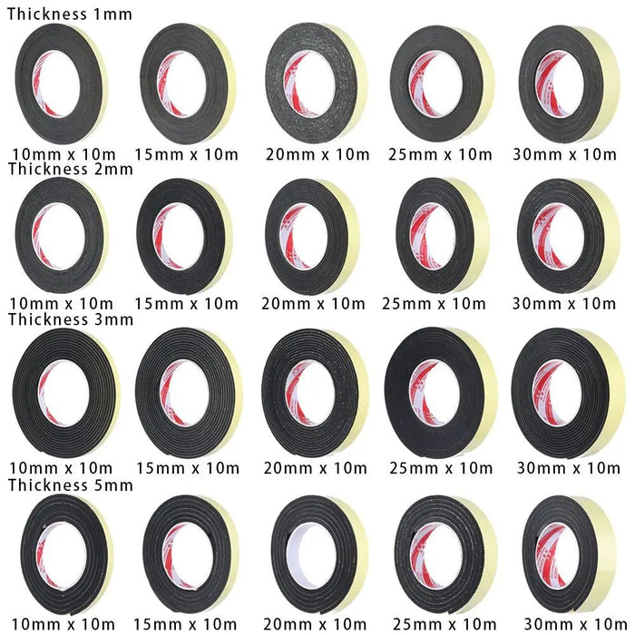 Zelfklevende schuimrubber tochtstrip – Waterdichte weerstrip voor ramen & deuren – 2m/5m/10m - Bivakshop