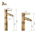 ZGRK luxe bamboe design kraan - Hoog model voor warm en koud water - Messing wastafelkraan - Bivakshop