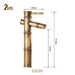 ZGRK luxe bamboe design kraan - Hoog model voor warm en koud water - Messing wastafelkraan - Bivakshop