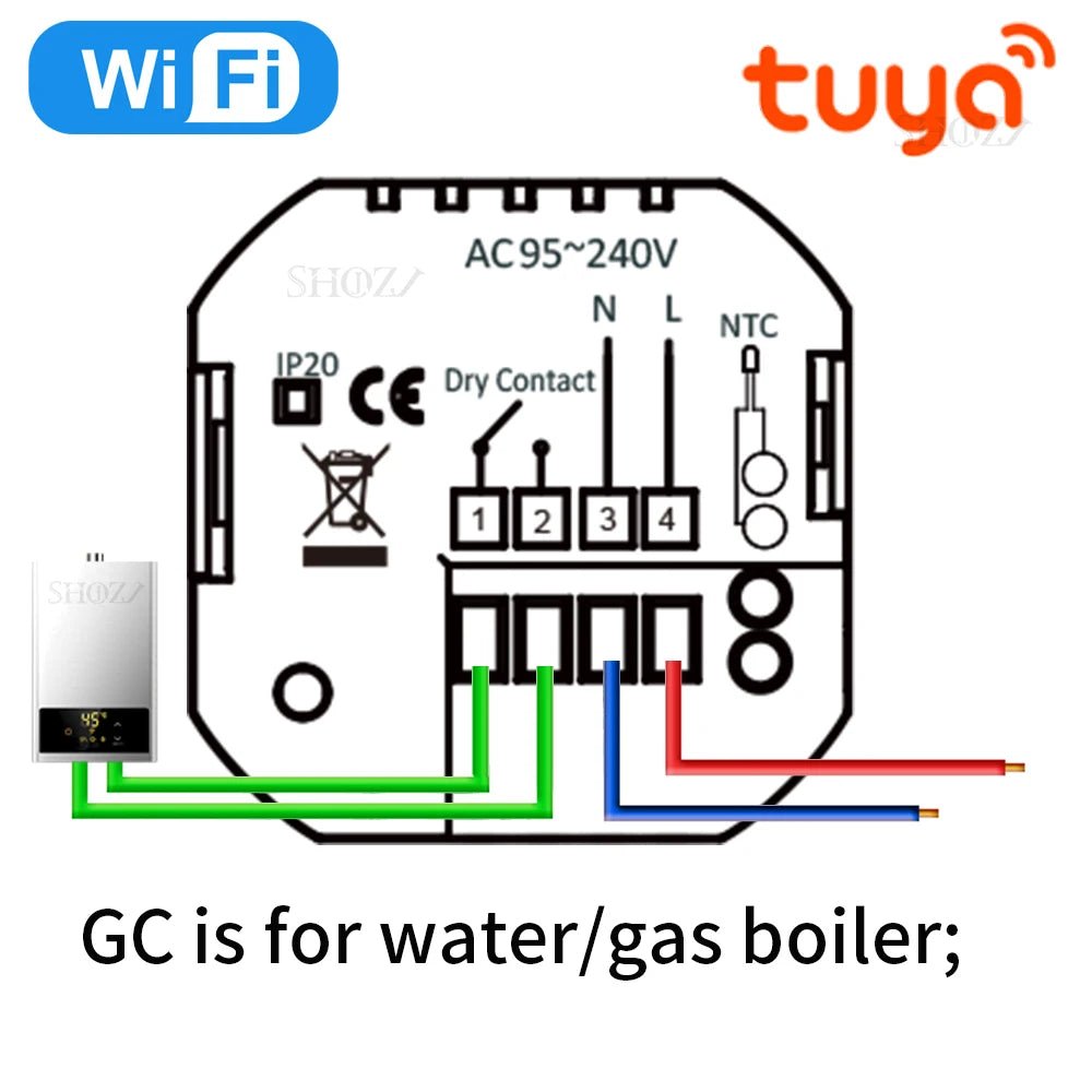 Zigbee & WiFi slimme thermostaat - Programmeerbaar voor gasboilers, waterkleppen en vloerverwarming - Bivakshop