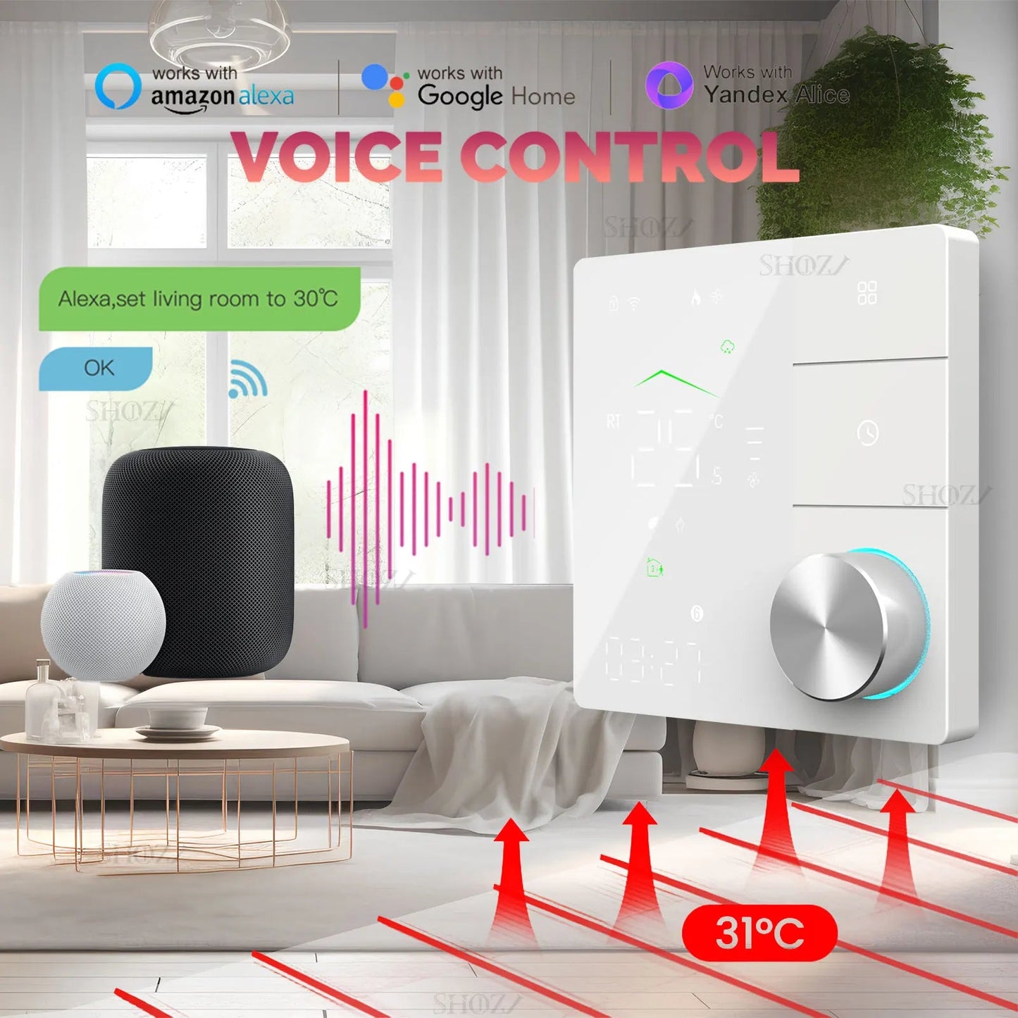 Zigbee & WiFi slimme thermostaat - Programmeerbaar voor gasboilers, waterkleppen en vloerverwarming - Bivakshop