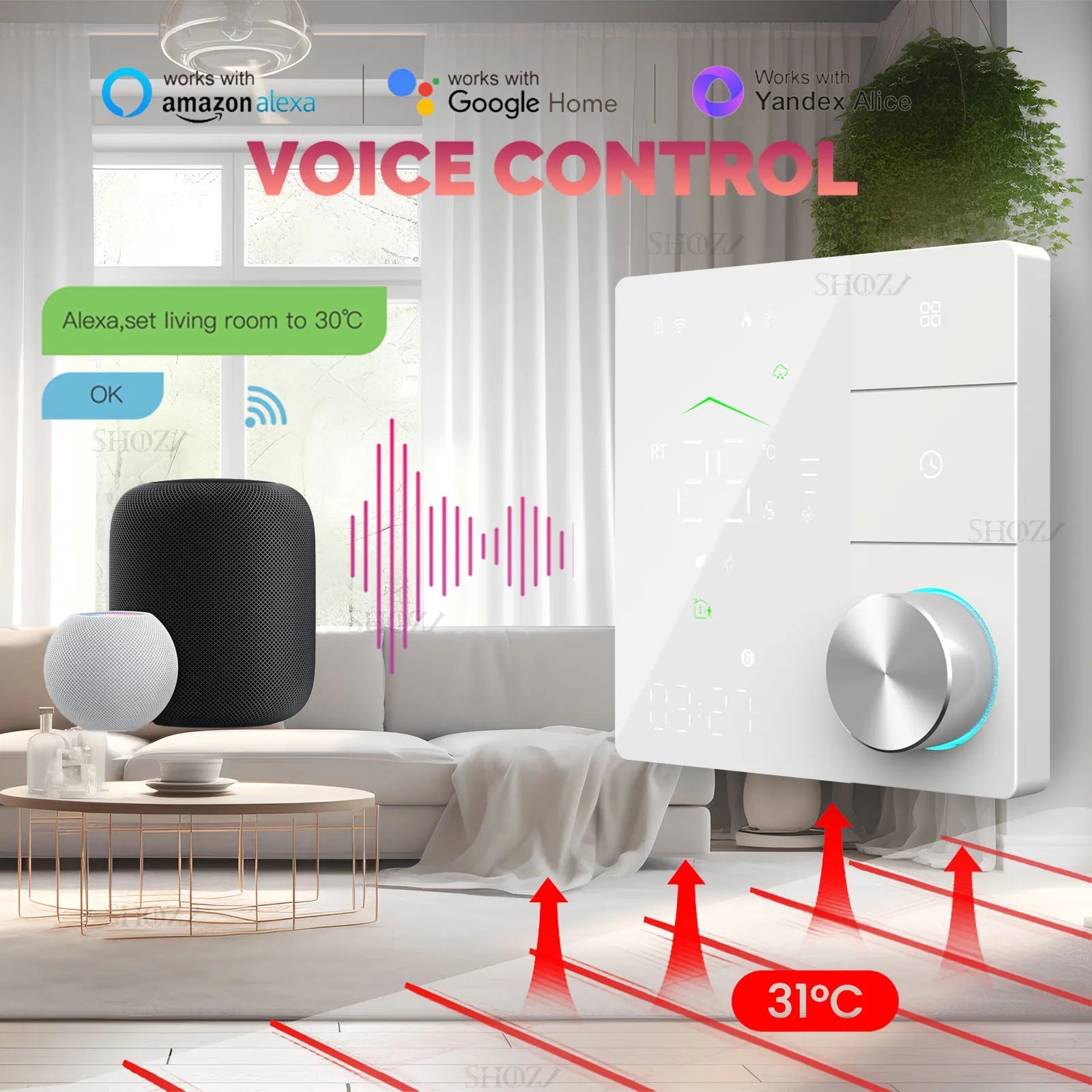 Zigbee & WiFi slimme thermostaat - Programmeerbaar voor gasboilers, waterkleppen en vloerverwarming - Bivakshop
