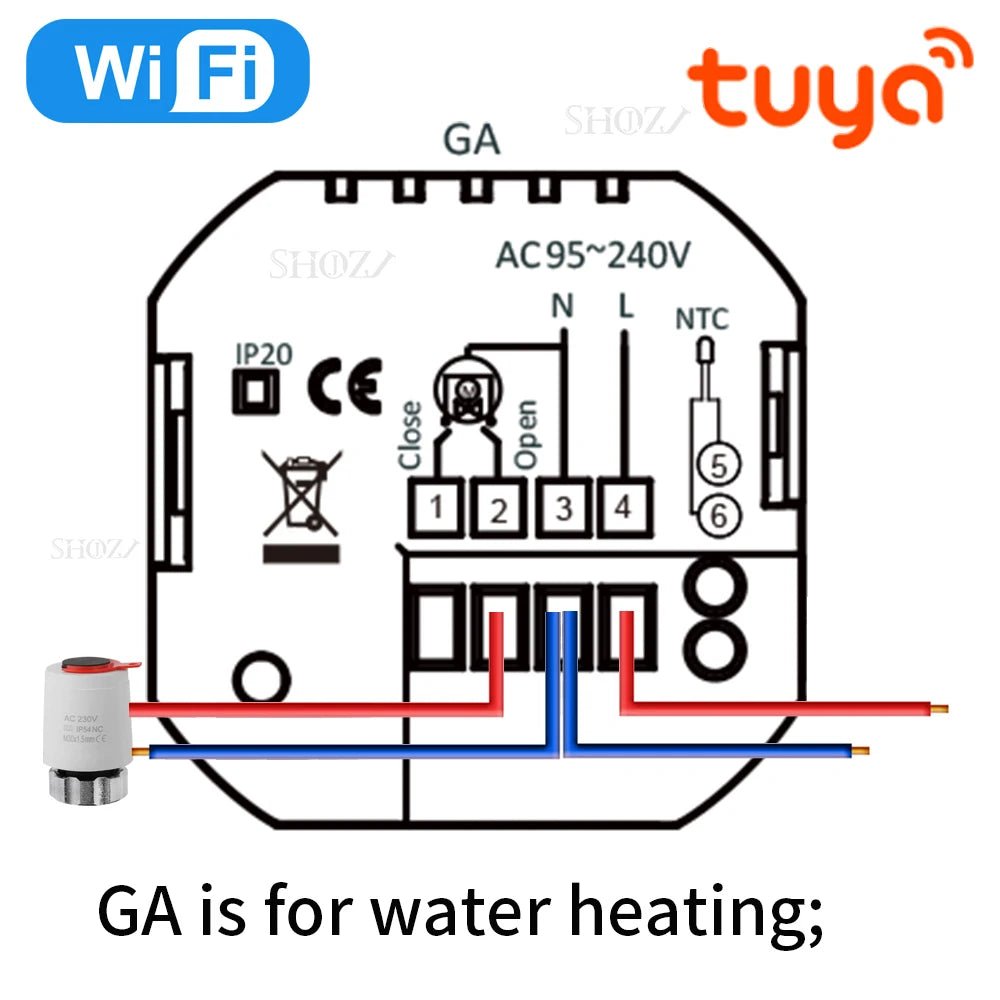 Zigbee & WiFi slimme thermostaat - Programmeerbaar voor gasboilers, waterkleppen en vloerverwarming - Bivakshop