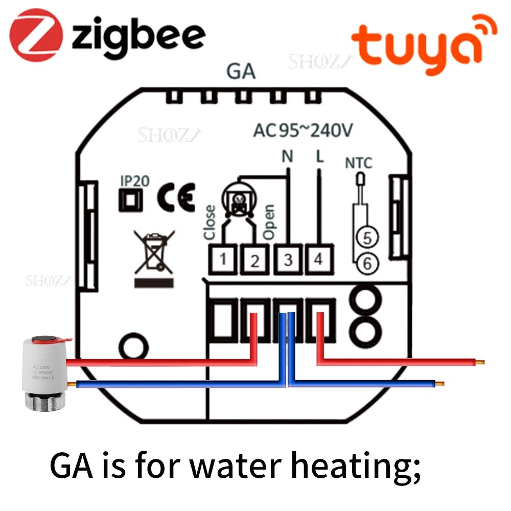 Zigbee & WiFi slimme thermostaat - Programmeerbaar voor gasboilers, waterkleppen en vloerverwarming - Bivakshop