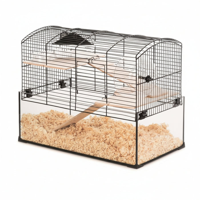 Zolux - Neo Panas Knaagdierkooi - Zwart & Glas (51,5 cm) - Bivakshop