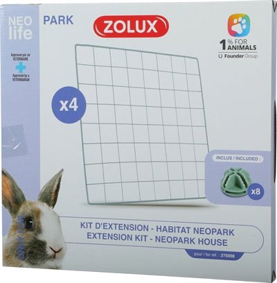 Zolux - Neolife Neopark Konijn Uitbreidingsset - Gaaspanelen (4 st) - Bivakshop