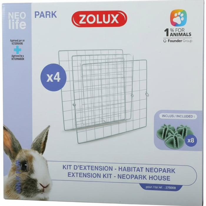 Zolux - Neolife Neopark Konijn Uitbreidingsset - Gaaspanelen (4 st) - Bivakshop