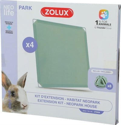 Zolux - Neolife Neopark Konijn Uitbreidingsset - Gesloten Panelen (4 st) - Bivakshop
