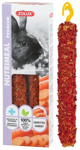 Zolux - Nutrimeal Stick Konijn - Wortel (2 stuks) - Bivakshop