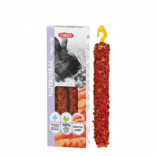 Zolux - Nutrimeal Stick Konijn - Wortel (2 stuks) - Bivakshop