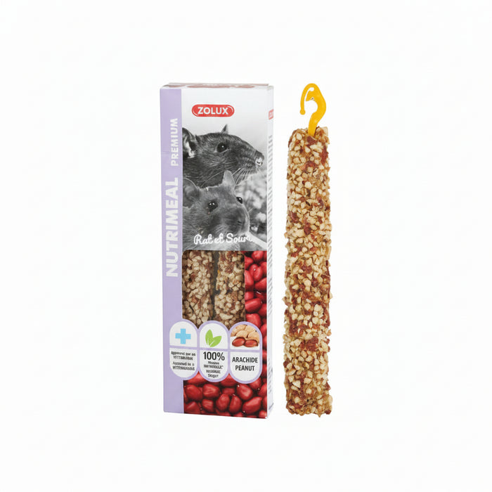 Zolux - Nutrimeal Stick Rat/Muis - Pinda (2 stuks) - Bivakshop