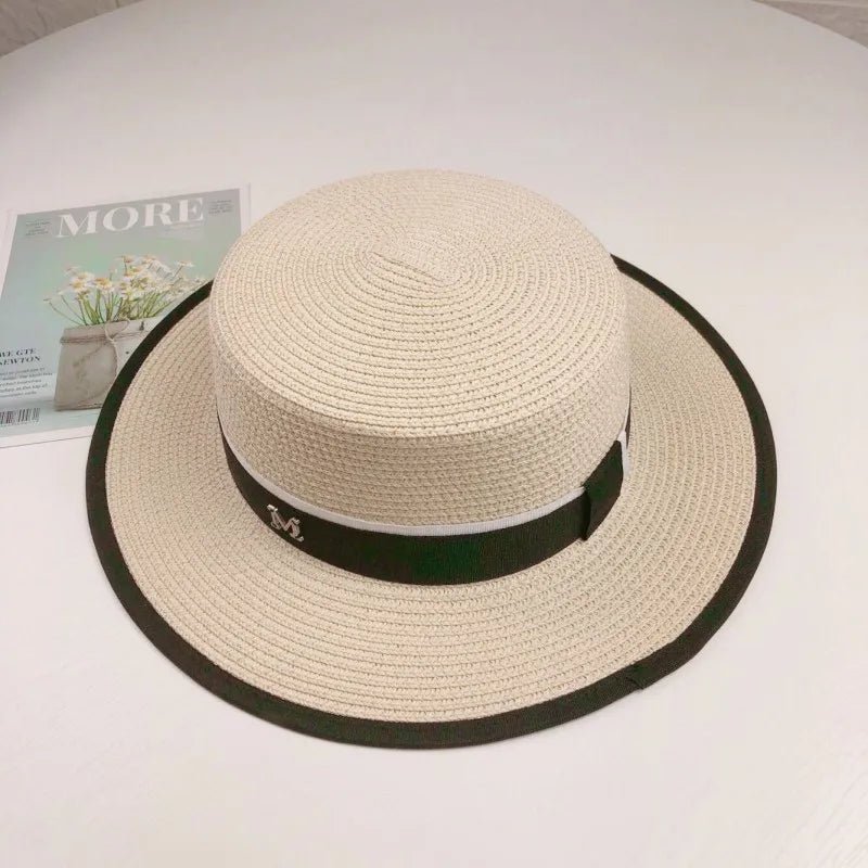 Zomerse dames strandhoed - Met uitstekende zonbescherming - En moderne platte top - Bivakshop