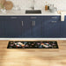 Zwart Keuken Vloerkleed – 180x60 cm – Fluweel Bloemen Design - Bivakshop