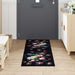 Zwart Keuken Vloerkleed – 180x60 cm – Fluweel Bloemen Design - Bivakshop