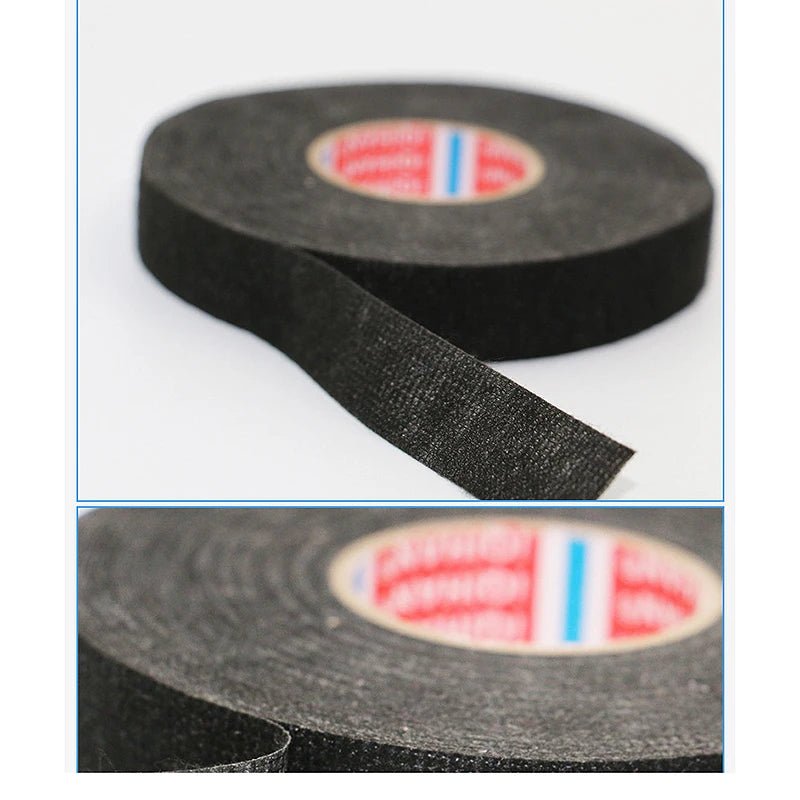 Zwarte flanellen tape - Zelfklevende vilt tape voor auto - , computer - en huishoudelijke bedrading - Bivakshop