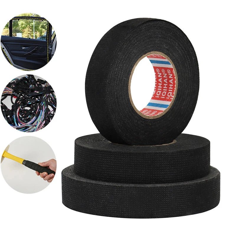 Zwarte flanellen tape - Zelfklevende vilt tape voor auto - , computer - en huishoudelijke bedrading - Bivakshop