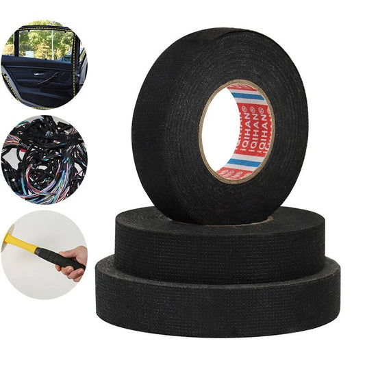 Zwarte flanellen tape - Zelfklevende vilt tape voor auto - , computer - en huishoudelijke bedrading - Bivakshop