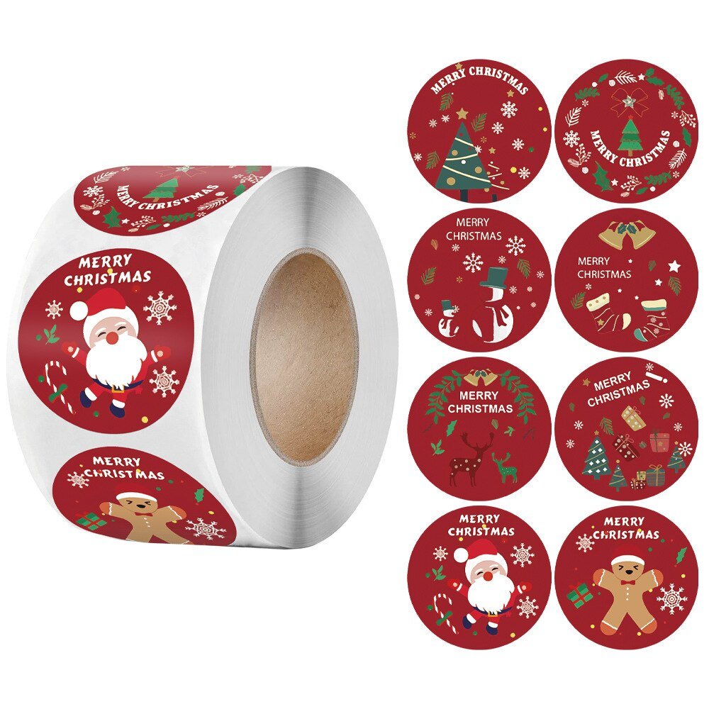 100-500 Stuks vrolijk kerstfeest stickers - Kerst thema zegel labels stickers - Bivakshop
