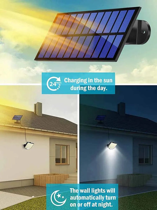 106LED Solar light met bewegingssensor en afstandsbediening - Waterdicht - Bivakshop