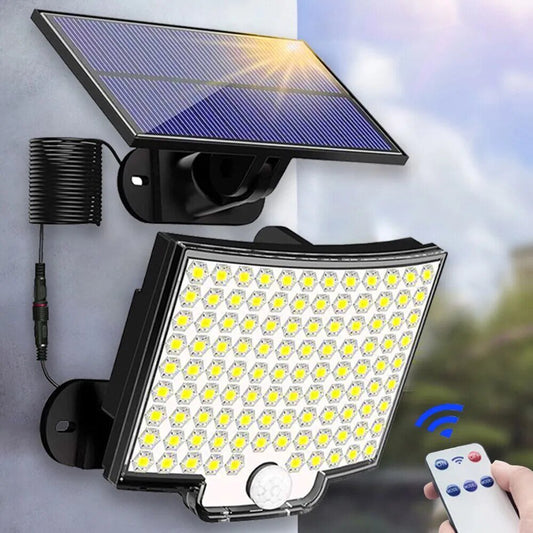 106LED Solar light met bewegingssensor en afstandsbediening - Waterdicht - Bivakshop