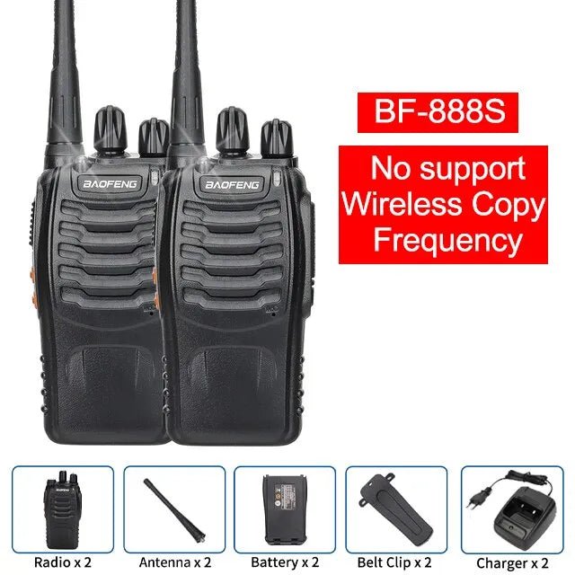 1/2 PCS Baofeng BF 888S Walkie Talkie UHF 400 470MHz 888s Long Range Two Way Ham Radios Transceiver for Hunting Hotel - Bivakshop