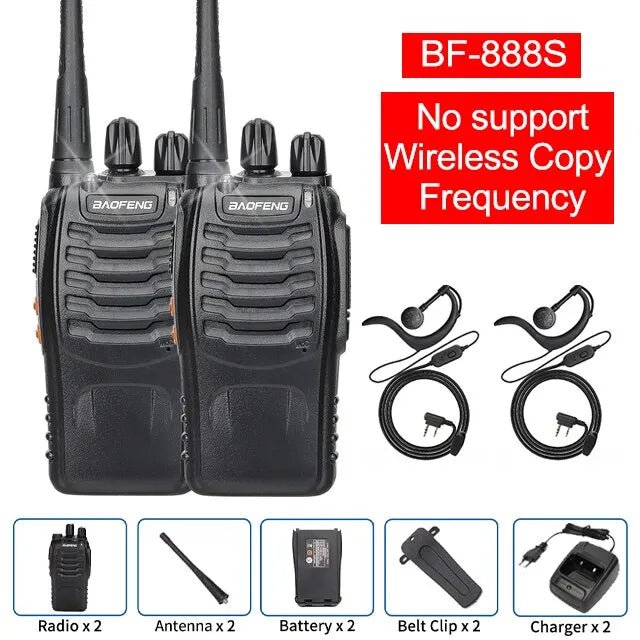1/2 PCS Baofeng BF 888S Walkie Talkie UHF 400 470MHz 888s Long Range Two Way Ham Radios Transceiver for Hunting Hotel - Bivakshop