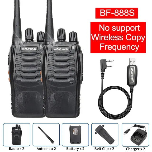 1/2 PCS Baofeng BF 888S Walkie Talkie UHF 400 470MHz 888s Long Range Two Way Ham Radios Transceiver for Hunting Hotel - Bivakshop