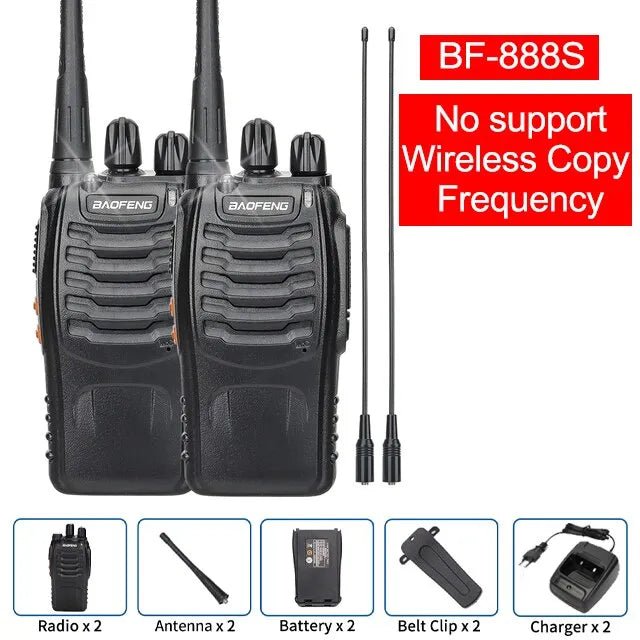 1/2 PCS Baofeng BF 888S Walkie Talkie UHF 400 470MHz 888s Long Range Two Way Ham Radios Transceiver for Hunting Hotel - Bivakshop