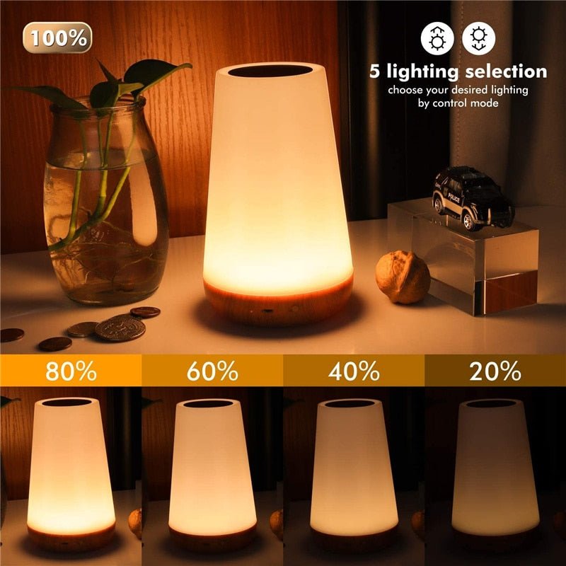 13 Kleur Veranderend Nachtlampje - Rgb Afstandsbediening - Dimbaar Touch - Usb Oplaadbaar - Bivakshop